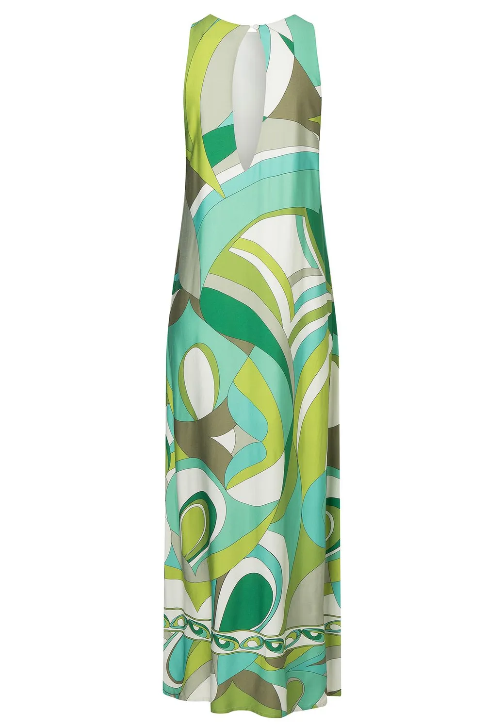 Ana Alcazar Rispy abito lungo satin verde fantasia