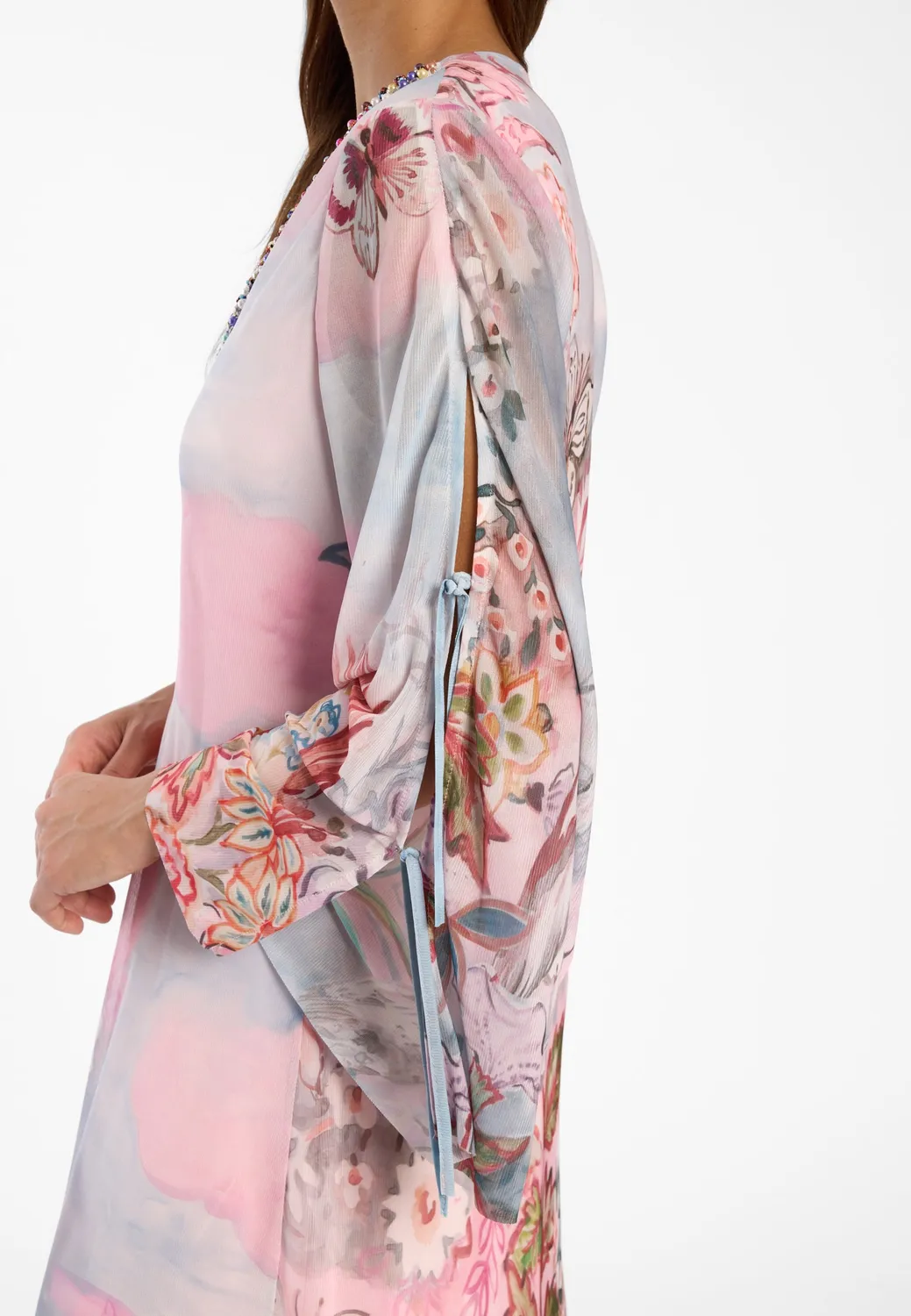 Ana Alcazar Desia vestito caftano maxi floreale