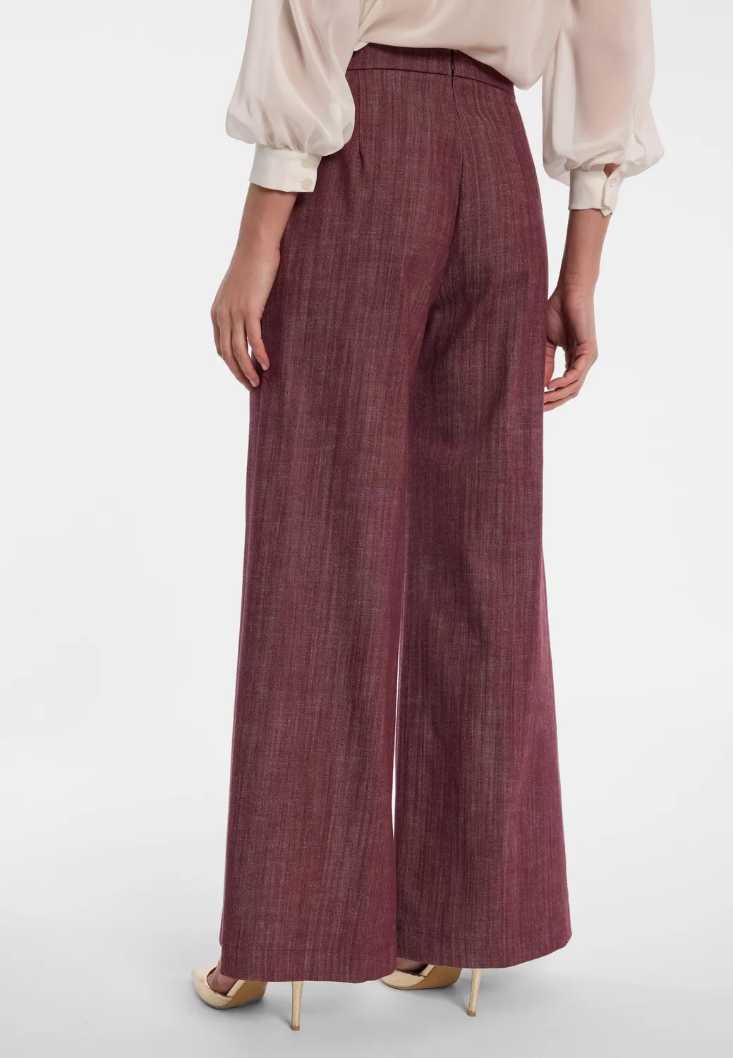 Ana Alcazar Enloira jeans wide leg bordeaux denim elasticizzato