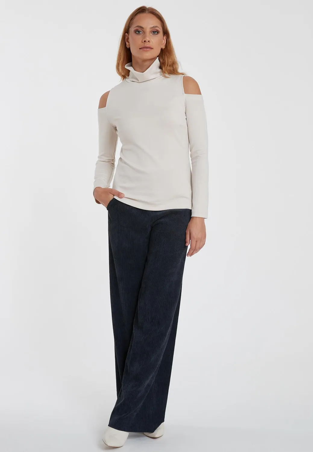 Ana Alcazar Sensy top jersey bianco cut-out