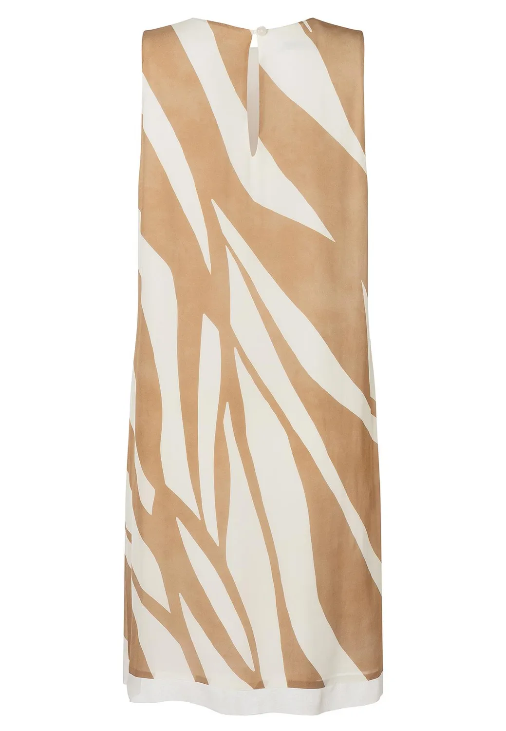 Ana Alcazar Rasea abito smanicato beige stampa zebra