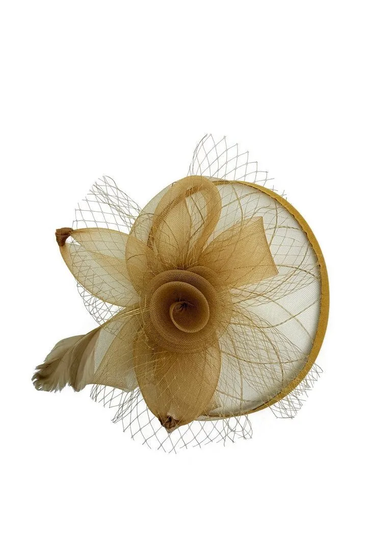 SVNX fascinator beige rete fiocco floreale misura unica