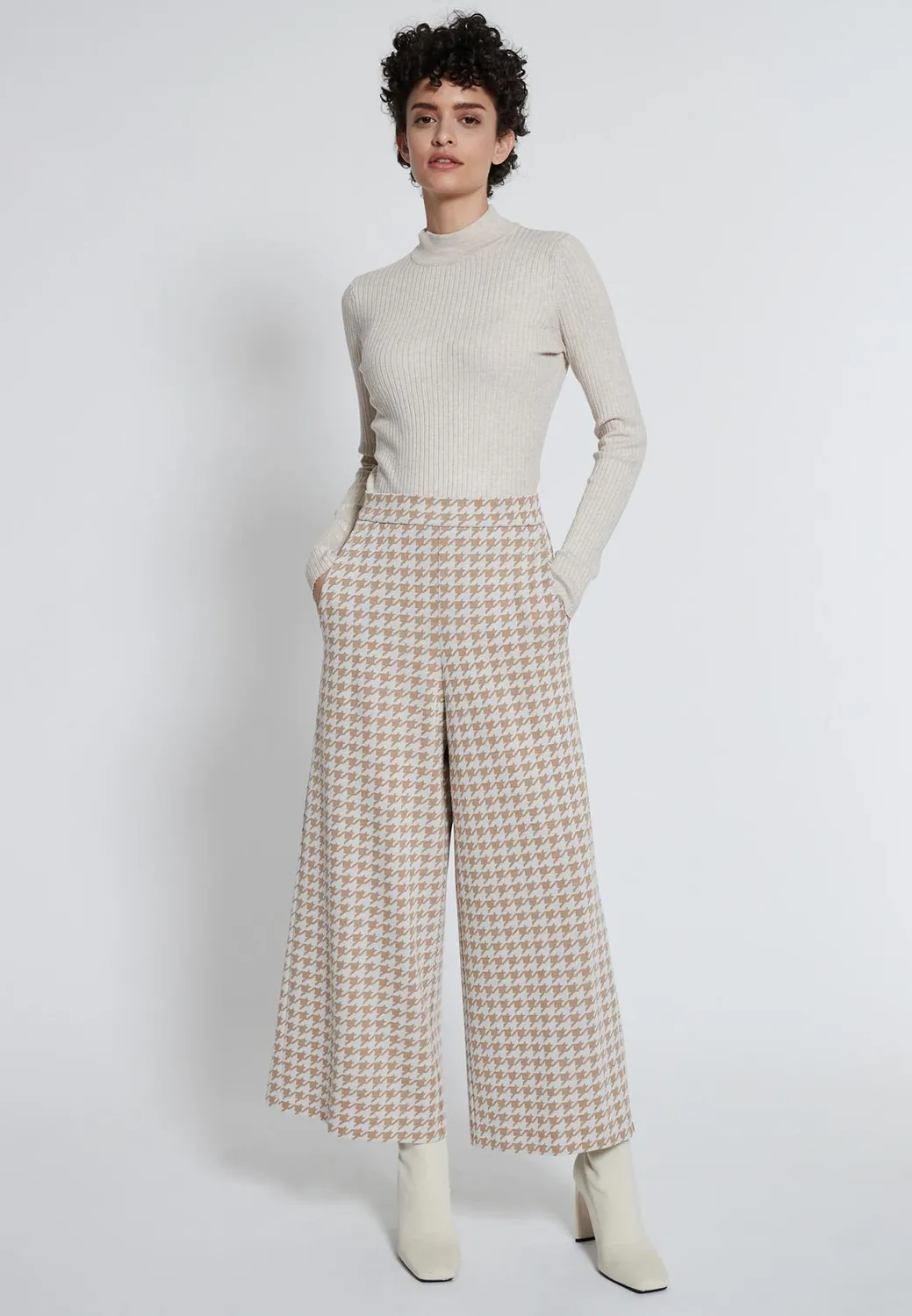 Ana Alcazar Hepyse pantaloni cropped pied-de-poule