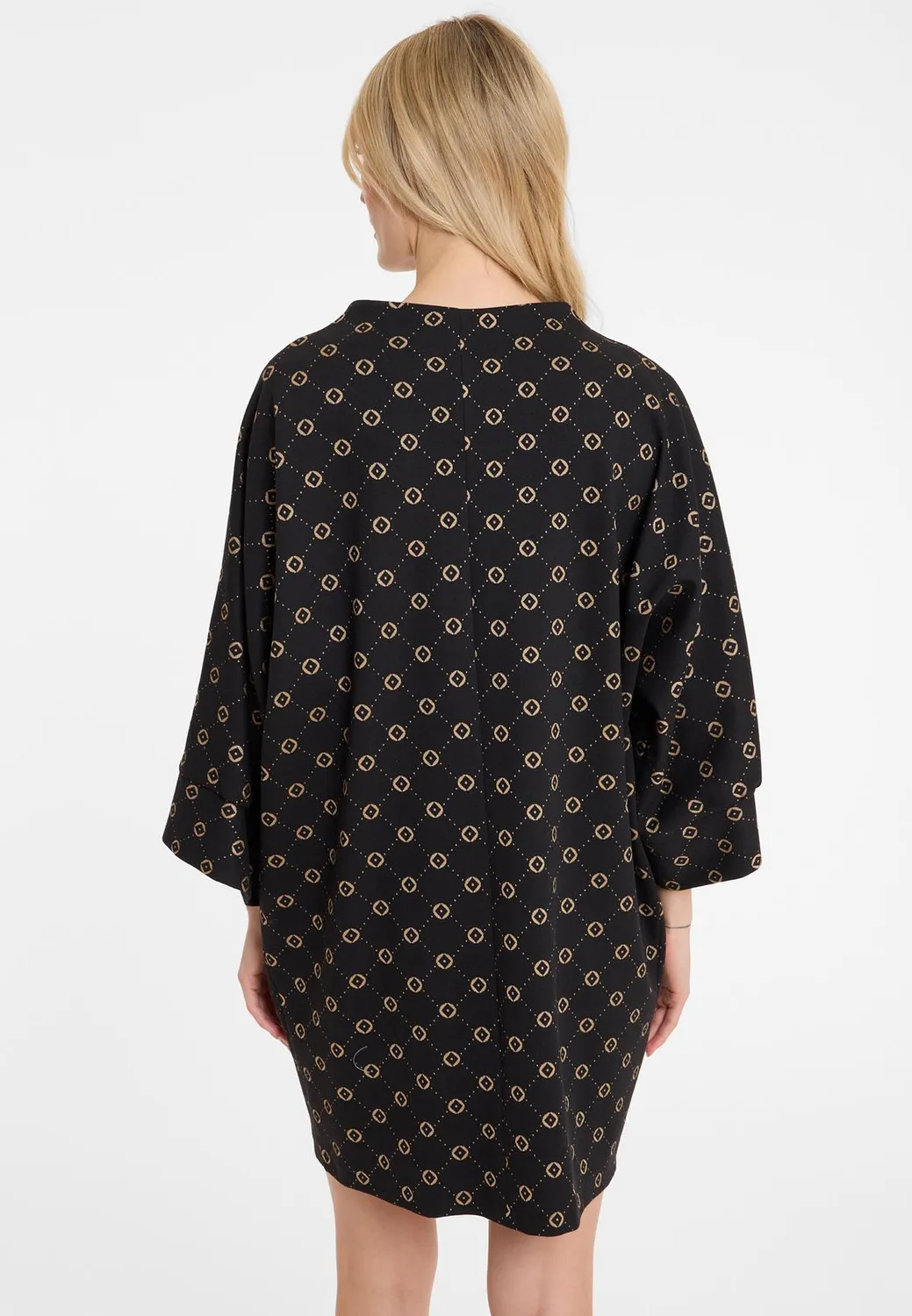 Ana Alcazar Area abito oversize nero oro