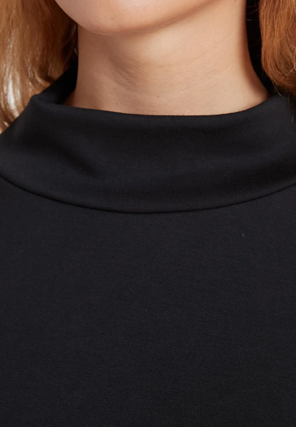 Ana Alcazar Sedana abito midi nero jersey ufficio