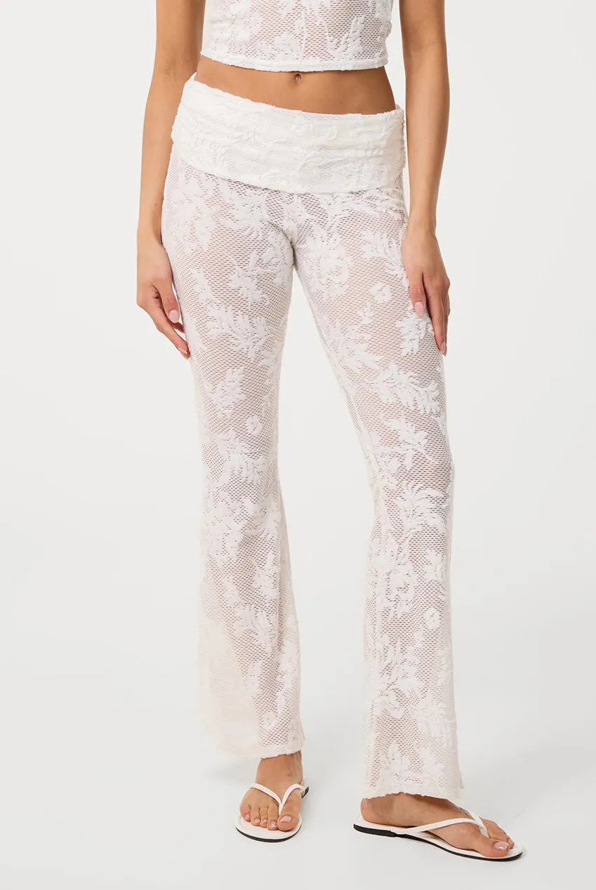 Pink Vanilla pantaloni flare uncinetto avorio S/M M/L