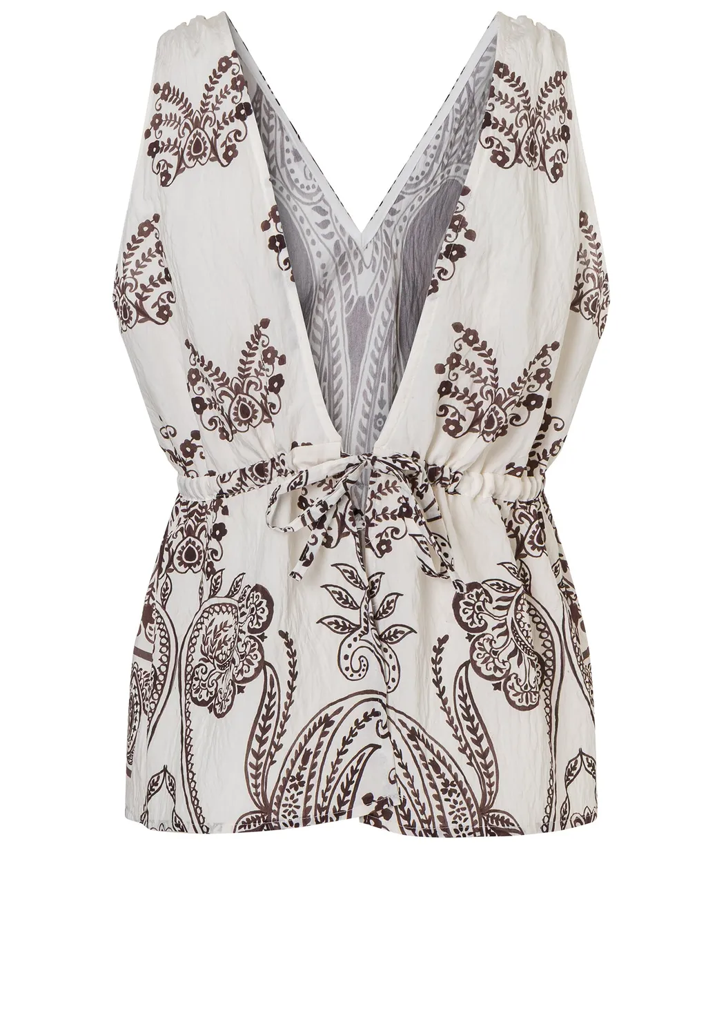 Ana Alcazar Dorella top scollo V paisley marrone