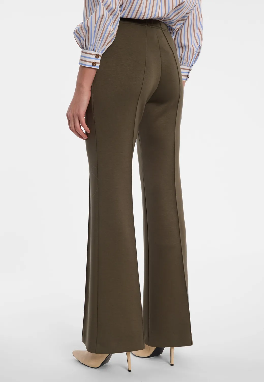 Ana Alcazar Ewgony pantaloni bootcut kaki vita alta