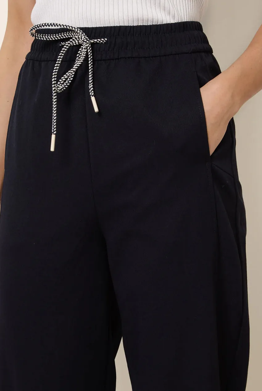Blue Vanilla Elastic Waist pantalone navy coulisse
