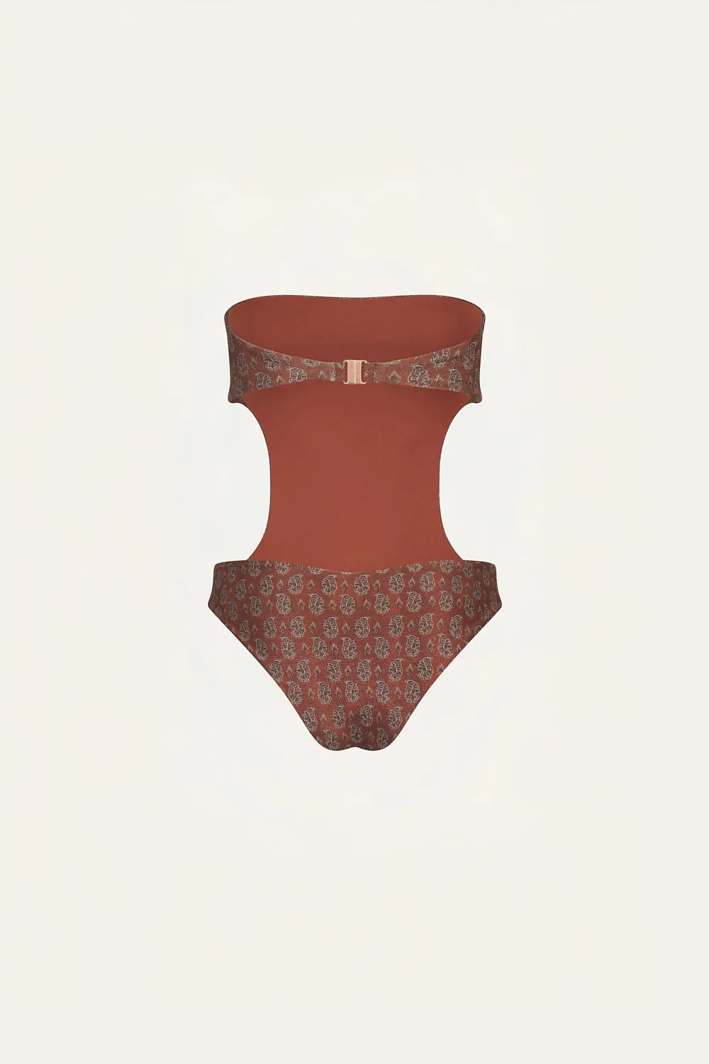 Johanna Ortiz Serene Land costume intero ocra senza spalline