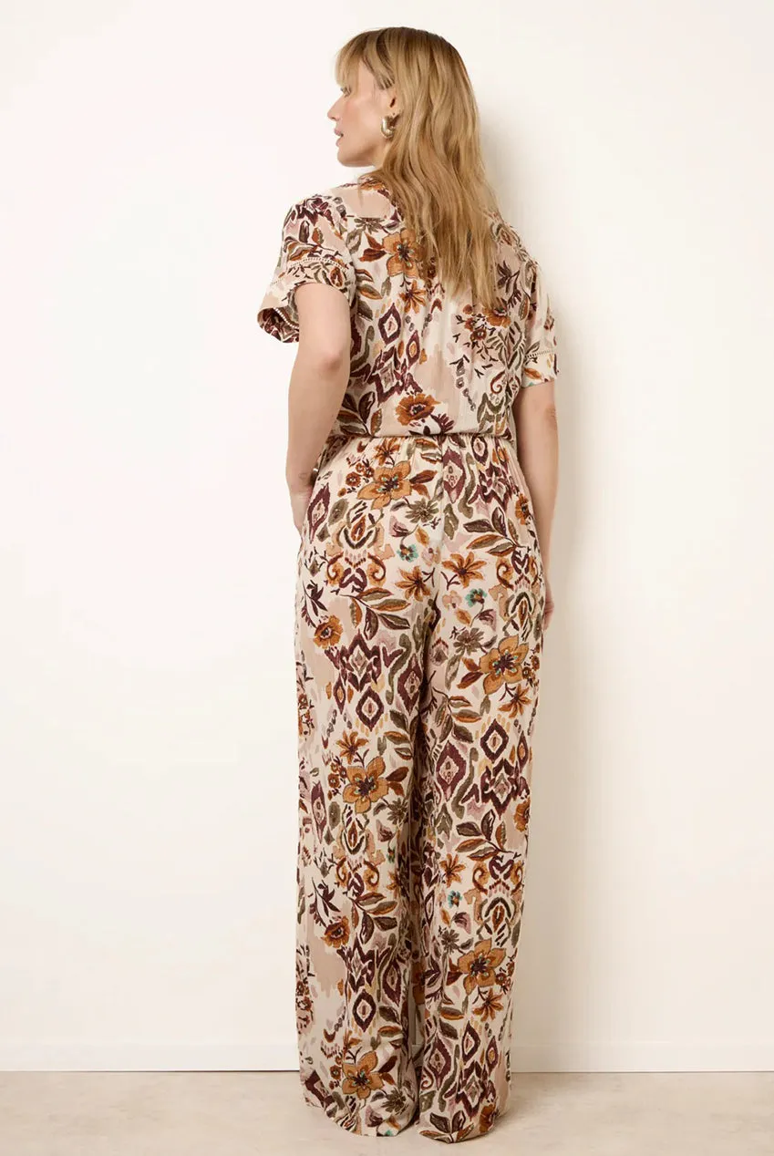 Blue Vanilla Paisley Print pantaloni marrone