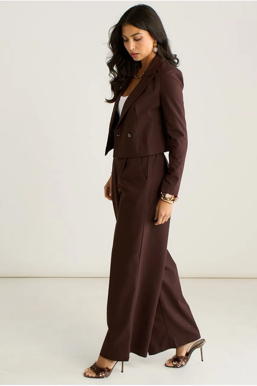 Gini London GL2228 giacca marrone doppiopetto lino