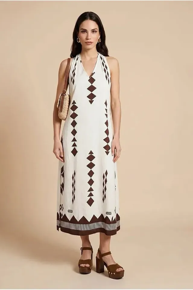 Urban Bliss Patterned abito maxi marrone fantasia