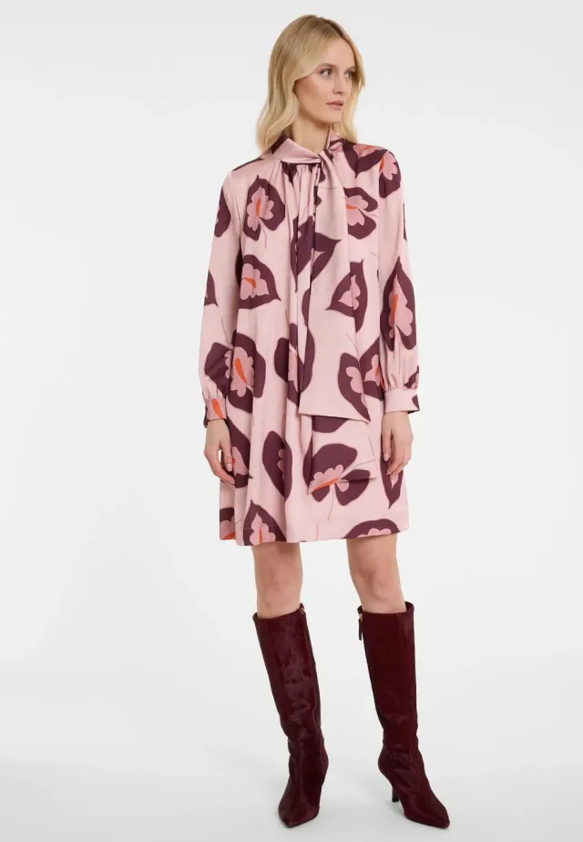 Ana Alcazar Awani abito camicia satin fiori rosa