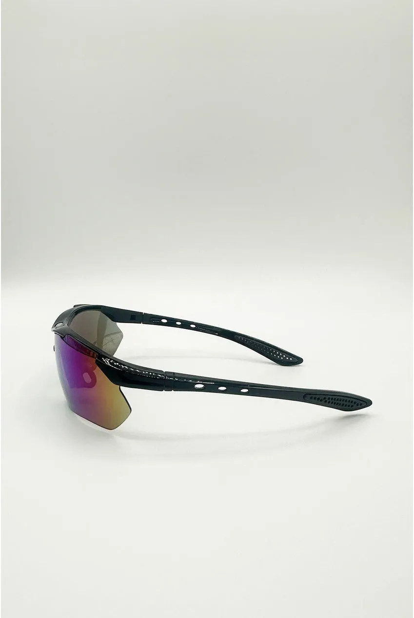 SVNX Racer occhiali sportivi nero lente multicolor
