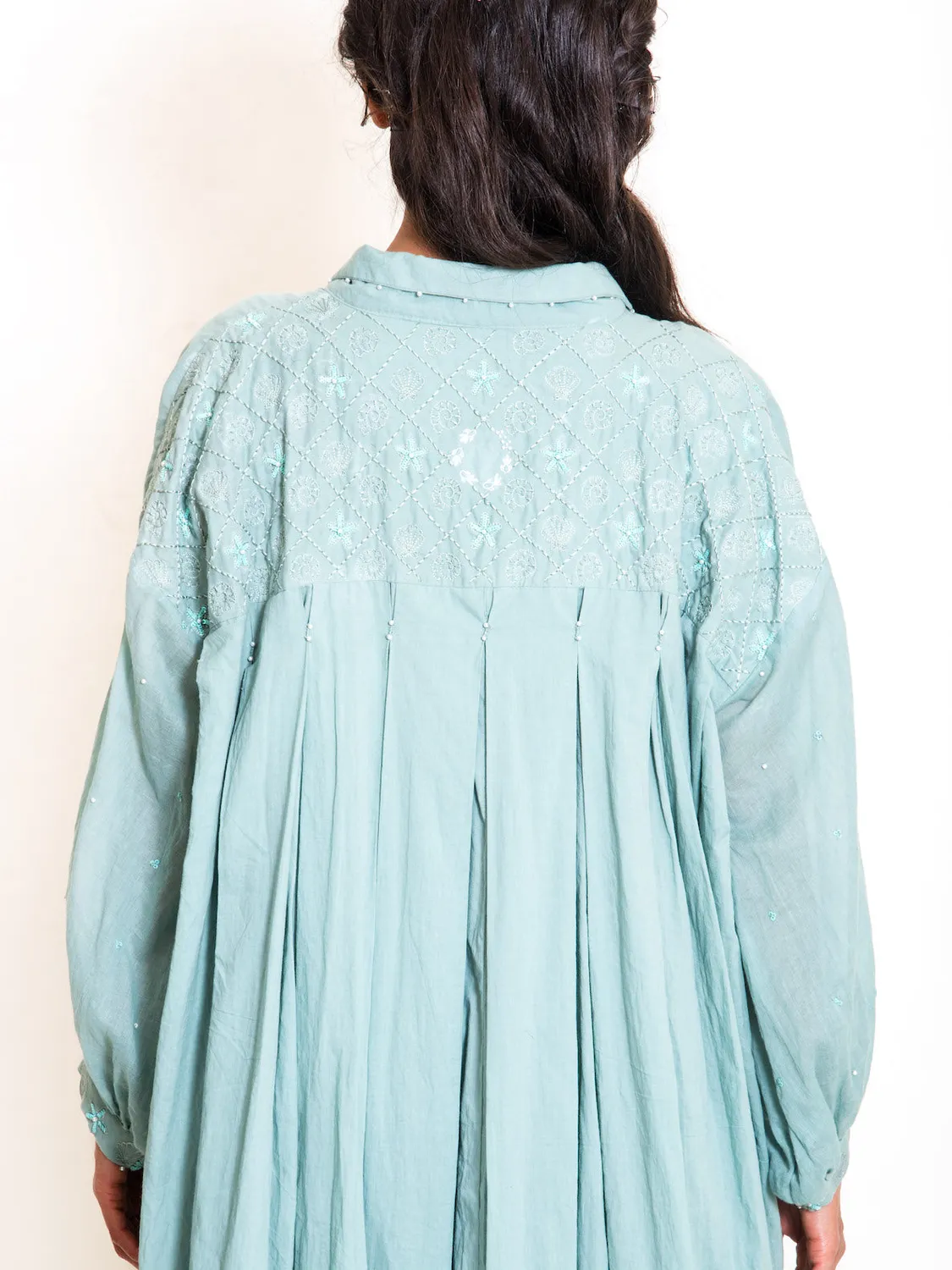 Our Dve Swirl chemisier cotone verde menta 48 pollici