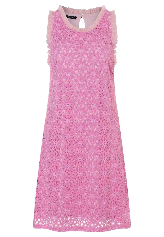 Ana Alcazar Wafea abito corto pizzo rosa
