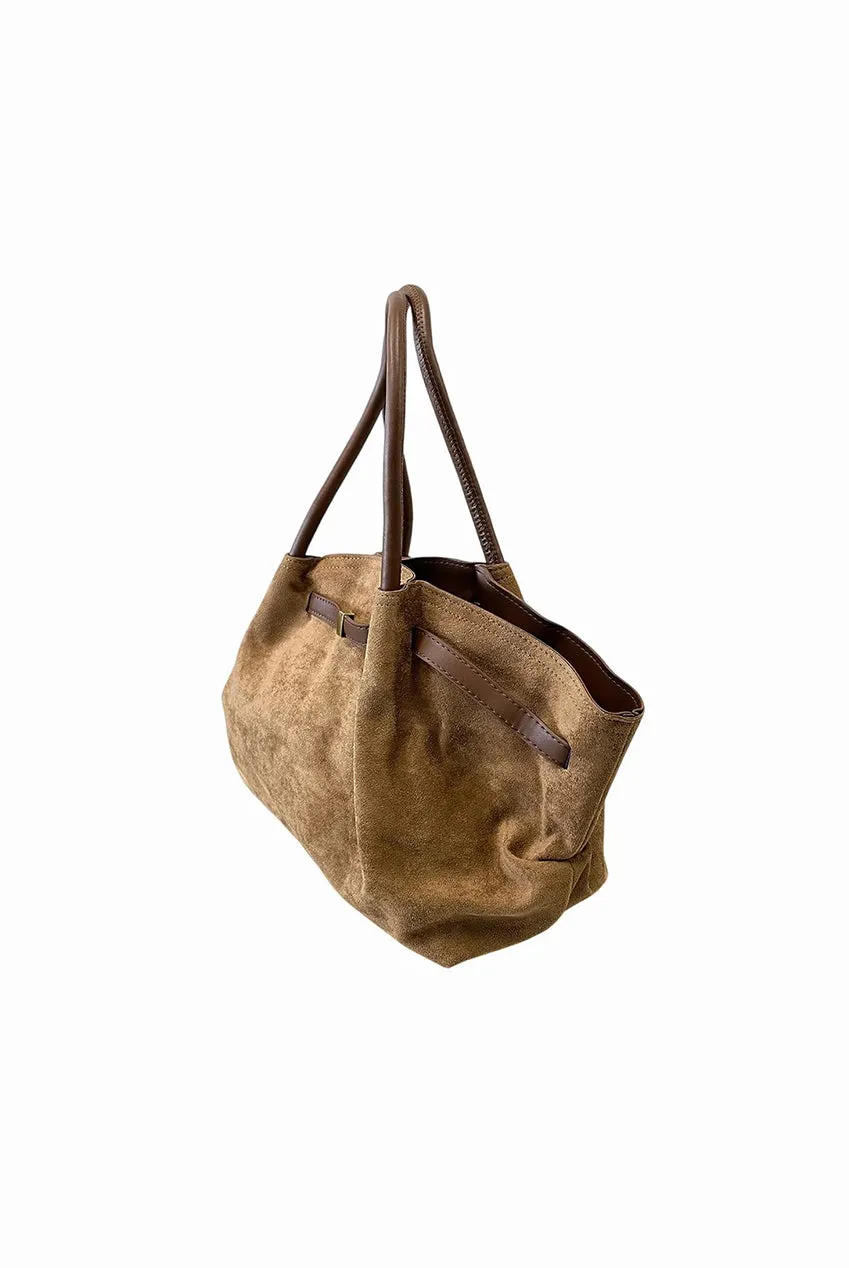 SVNX Vintage Soft borsa spalla marrone scamosciata