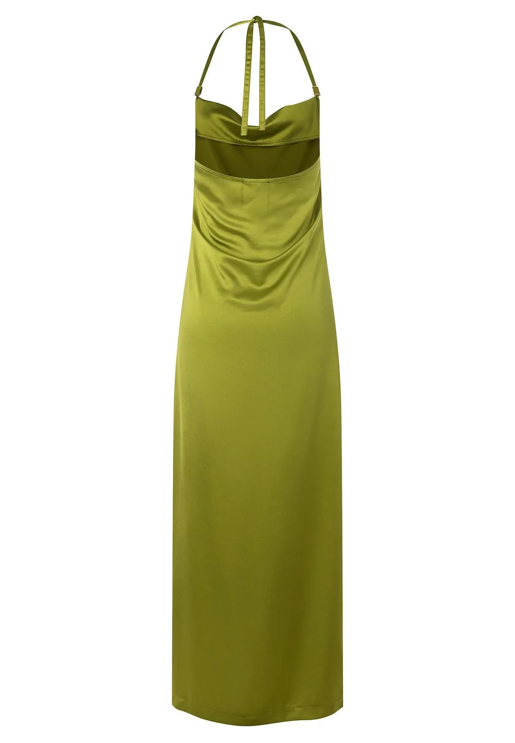 Ana Alcazar Pahali abito lungo verde halter