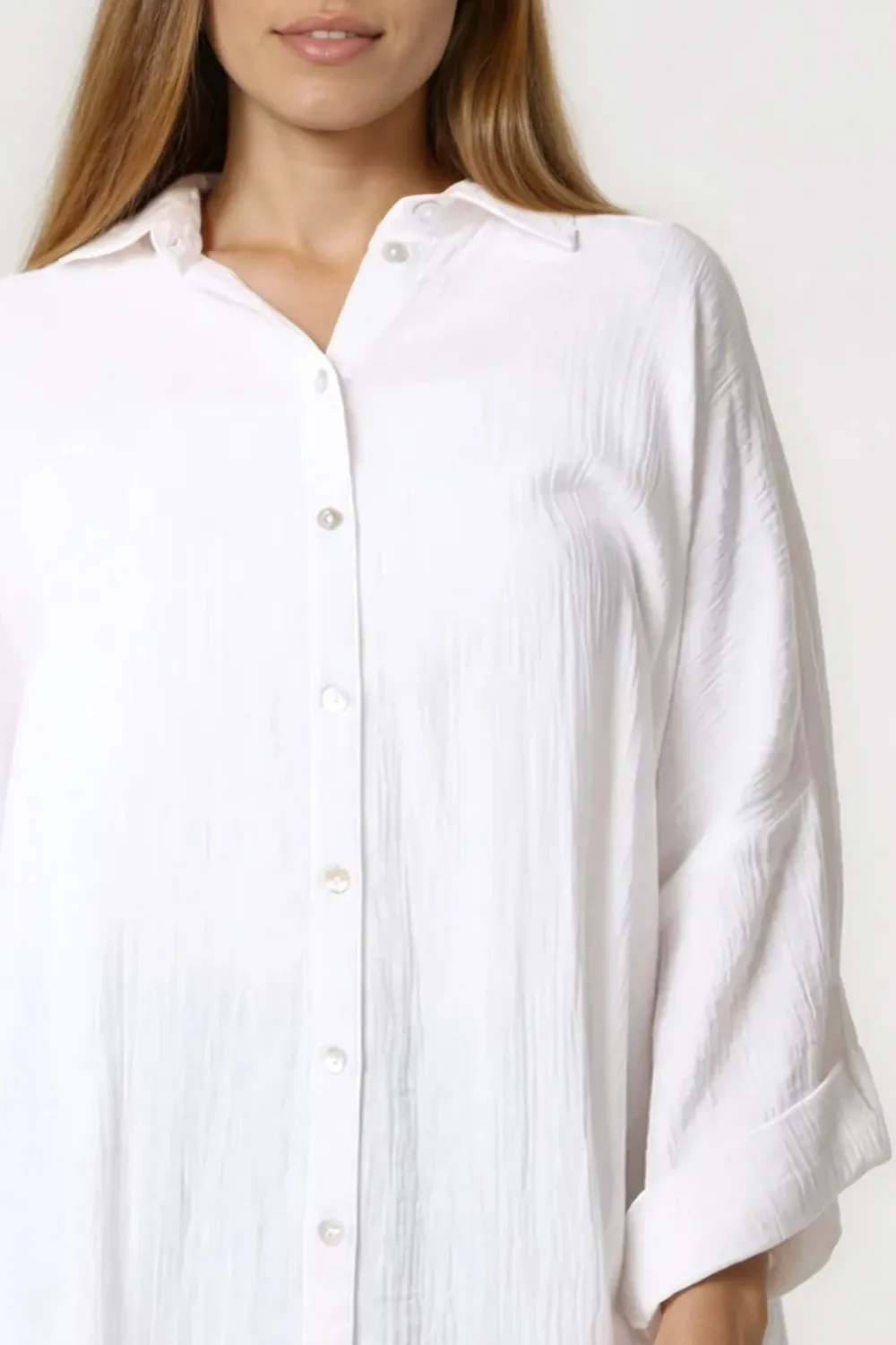 Aftershock London Oversized camicia bianca cotone