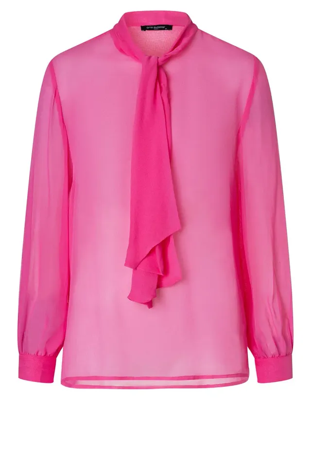 Ana Alcazar Zerina camicetta chiffon rosa fiocco