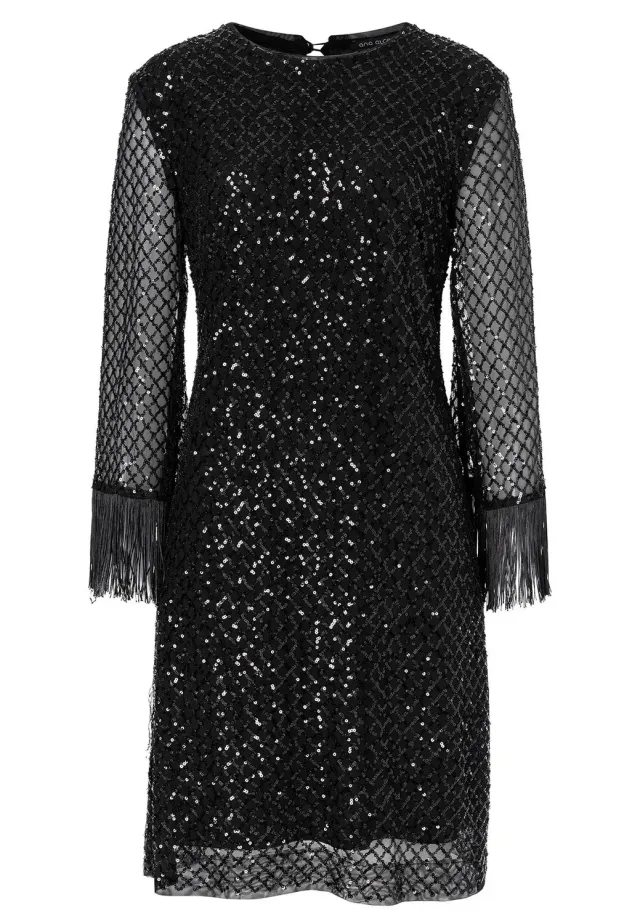 Ana Alcazar Odea abito argento paillettes corto
