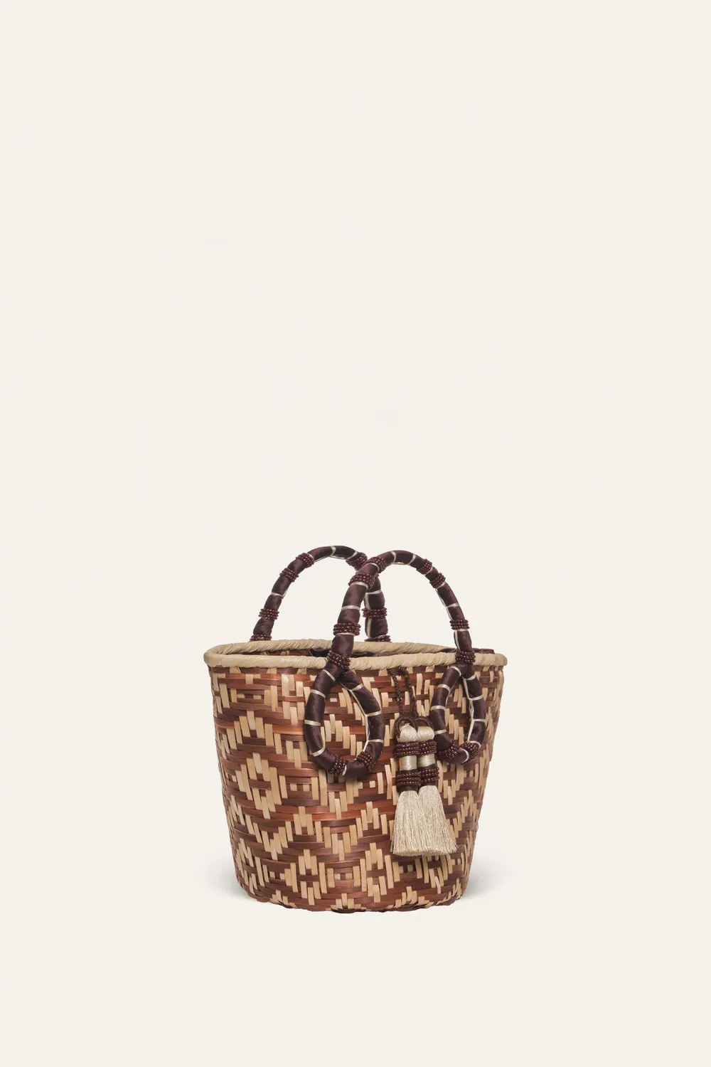 Johanna Ortiz Heritage borsa secchiello paglia camel