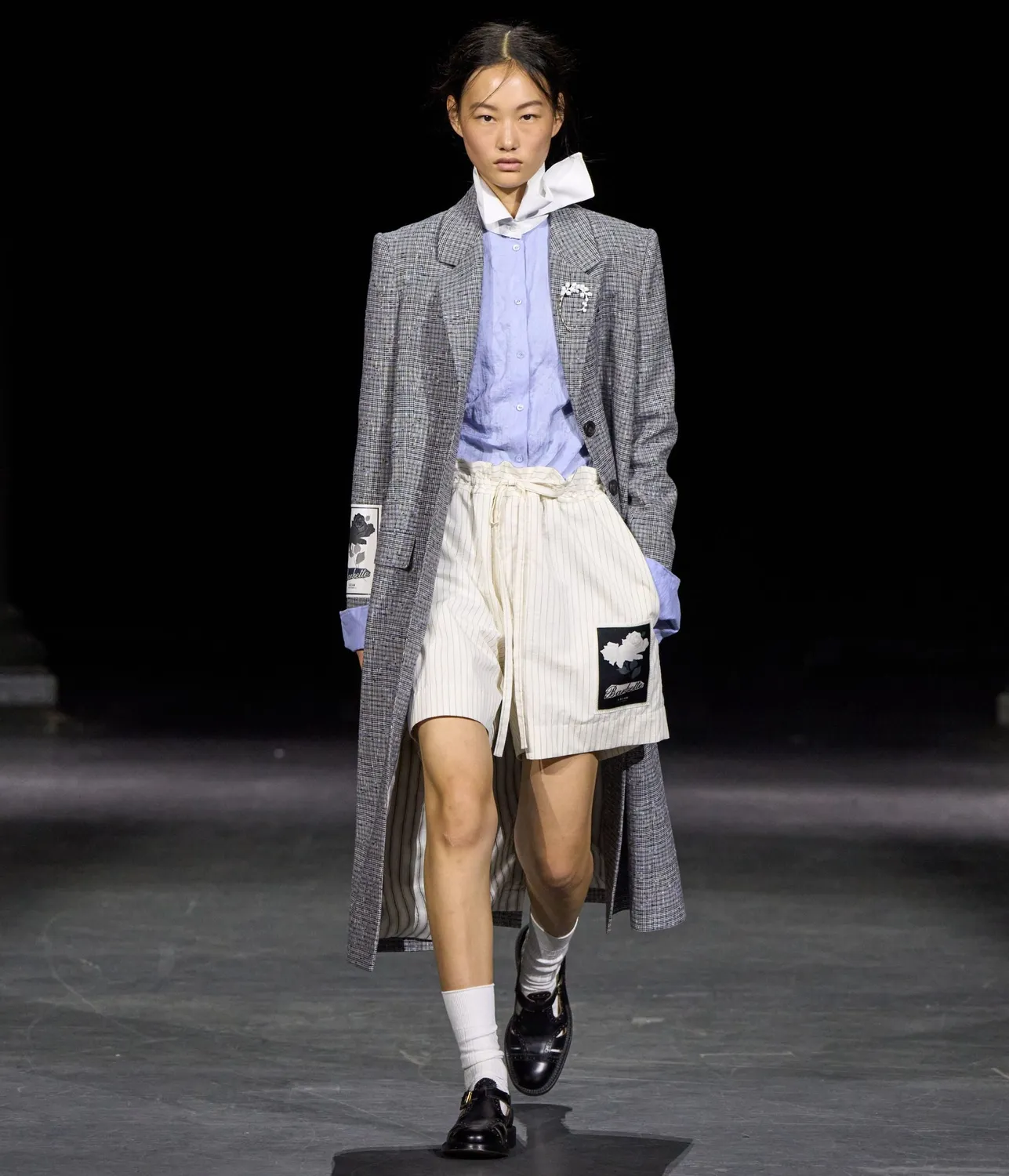 Erdem Crinkled Cotton camicia fitted colletto staccabile
