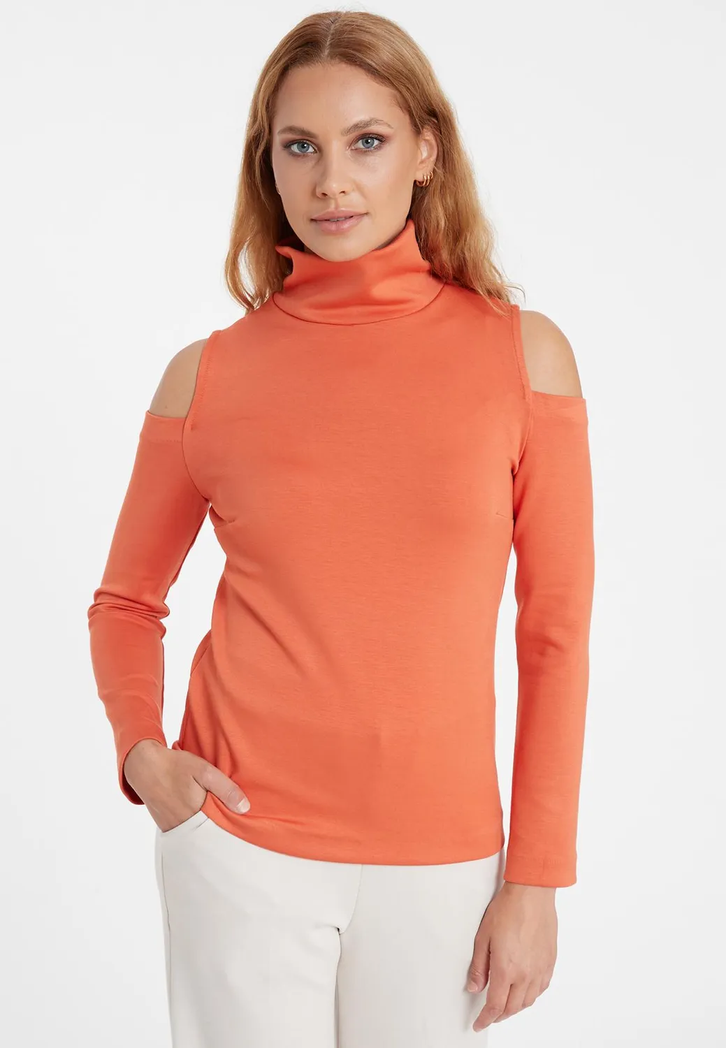 Ana Alcazar Senta top cut-out arancione