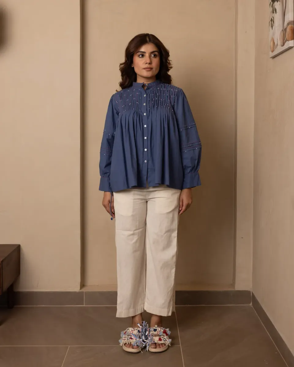 Our Dve Brig Top and Pants completo blu beige perle