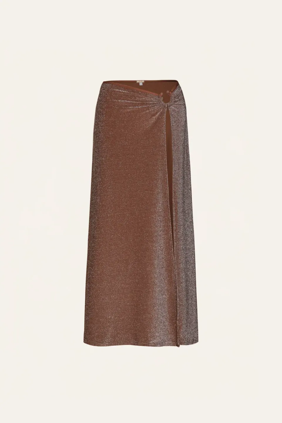 Johanna Ortiz Nuevo Destino gonna midi marrone lycra