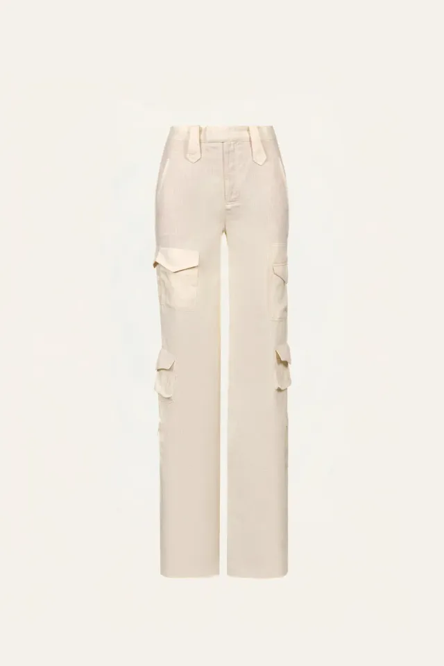 Johanna Ortiz Adaptive Grace pantaloni lino ecru cargo