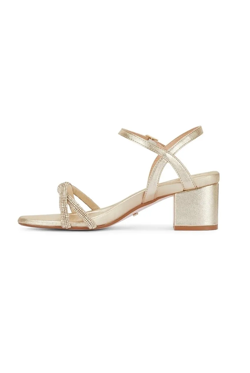 Malow London Lana sandali oro tacco 5,5 cm strass