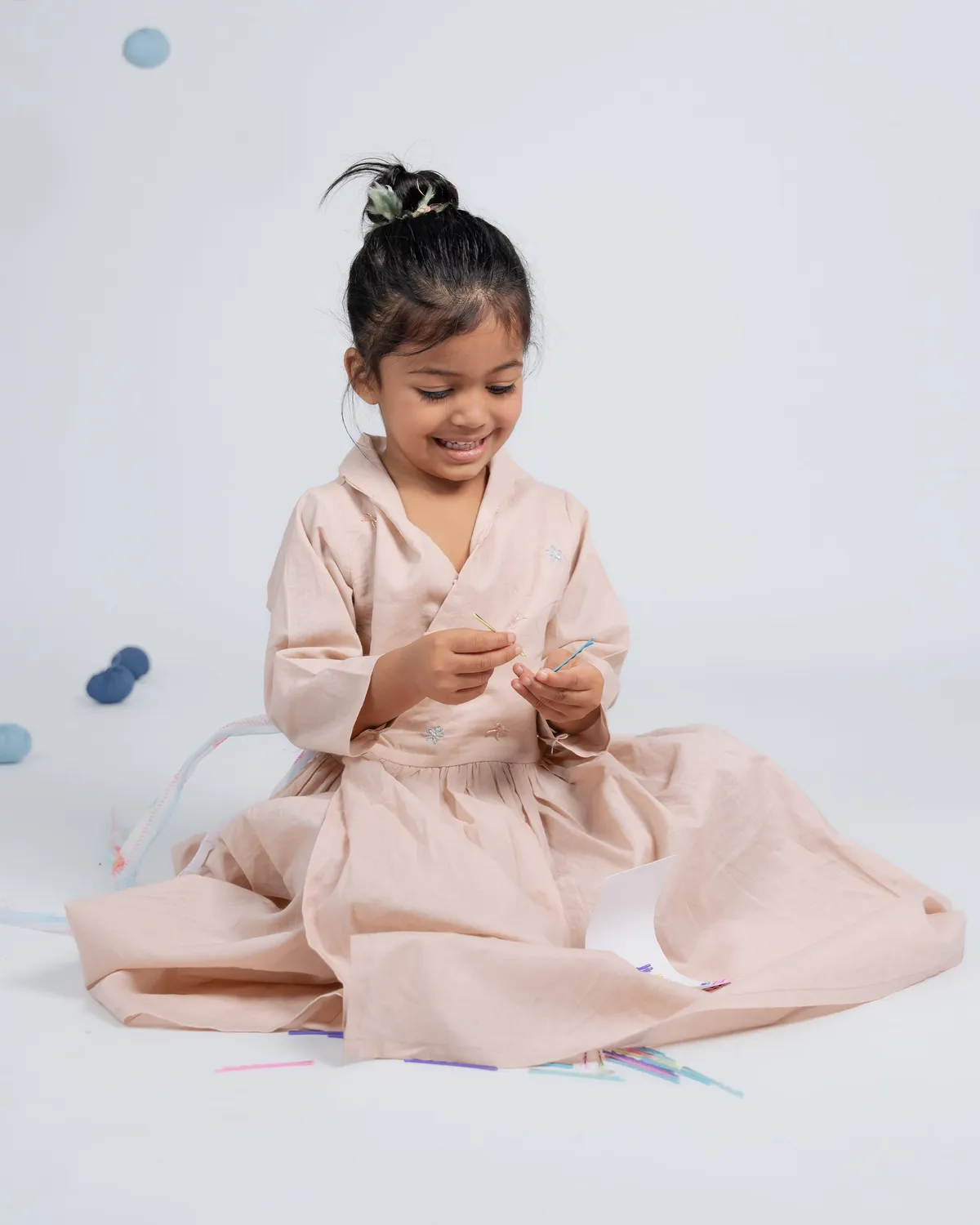 Our Dve Bella abito bambina rosa flamingo cotone