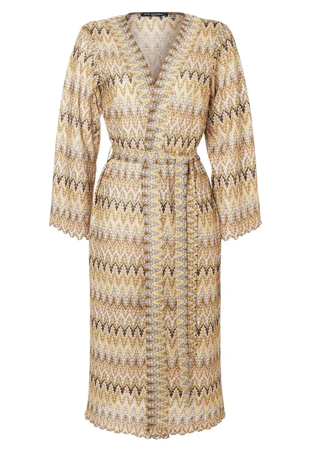 Ana Alcazar Pagoli kimono leggero marrone zigzag