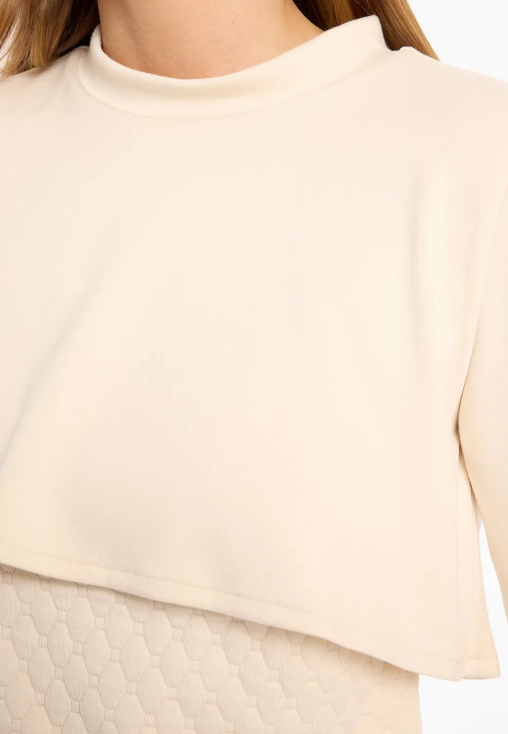 Ana Alcazar Adlina abito strati bianco jersey