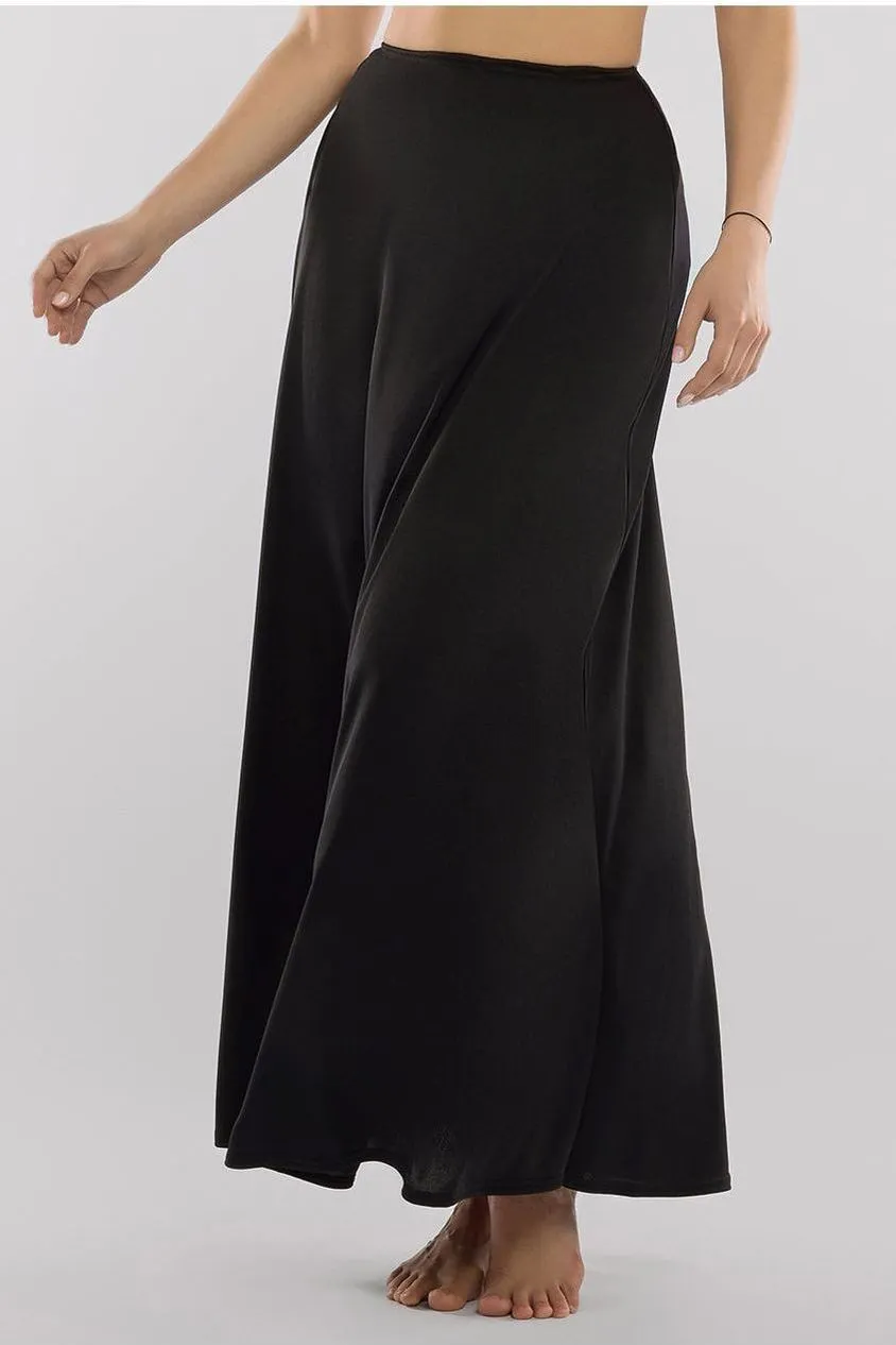 Goddiva Jersey Lining gonna maxi nera beige crema jersey