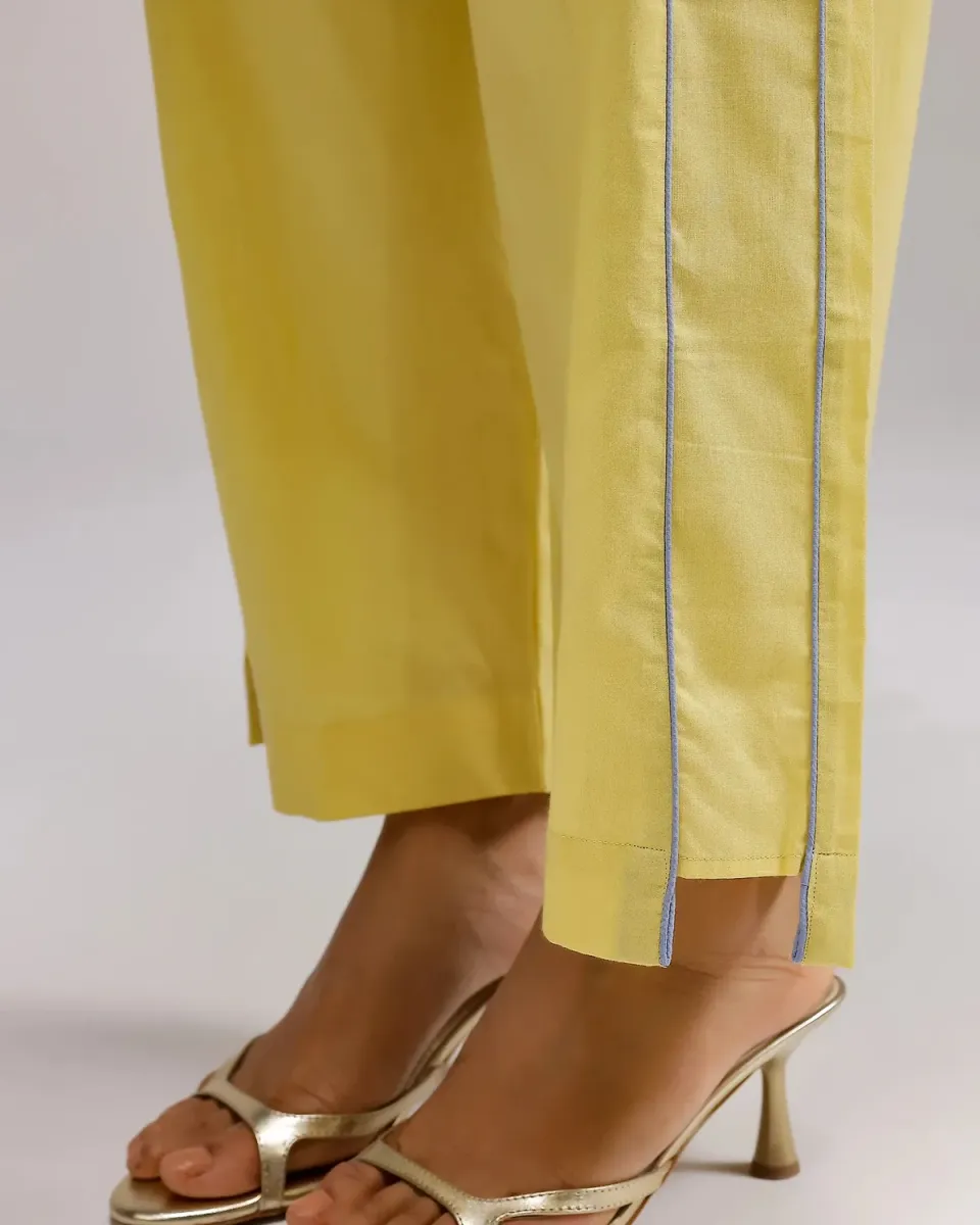 Our Dve Grace pantalone donna giallo ocra cotone