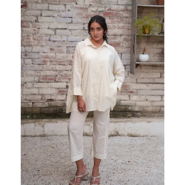 Our Dve Capsule 19 camicia beige cotone