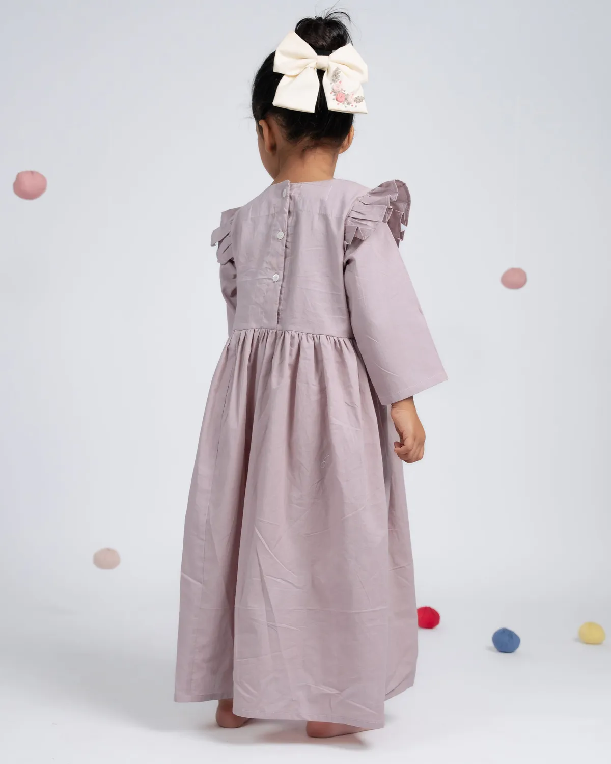 Our Dve Caramel Cloud abito bimba rosa cenere