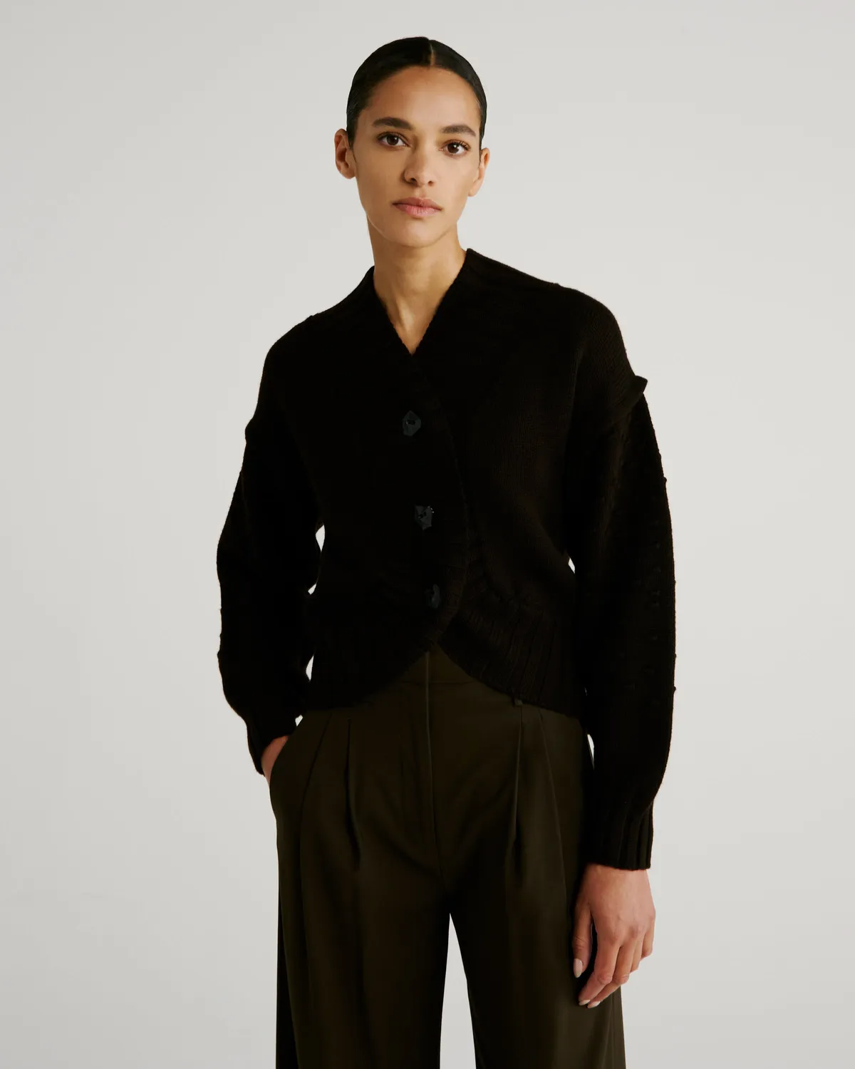 Violante Nessi Scanavino cardigan marrone lana merino