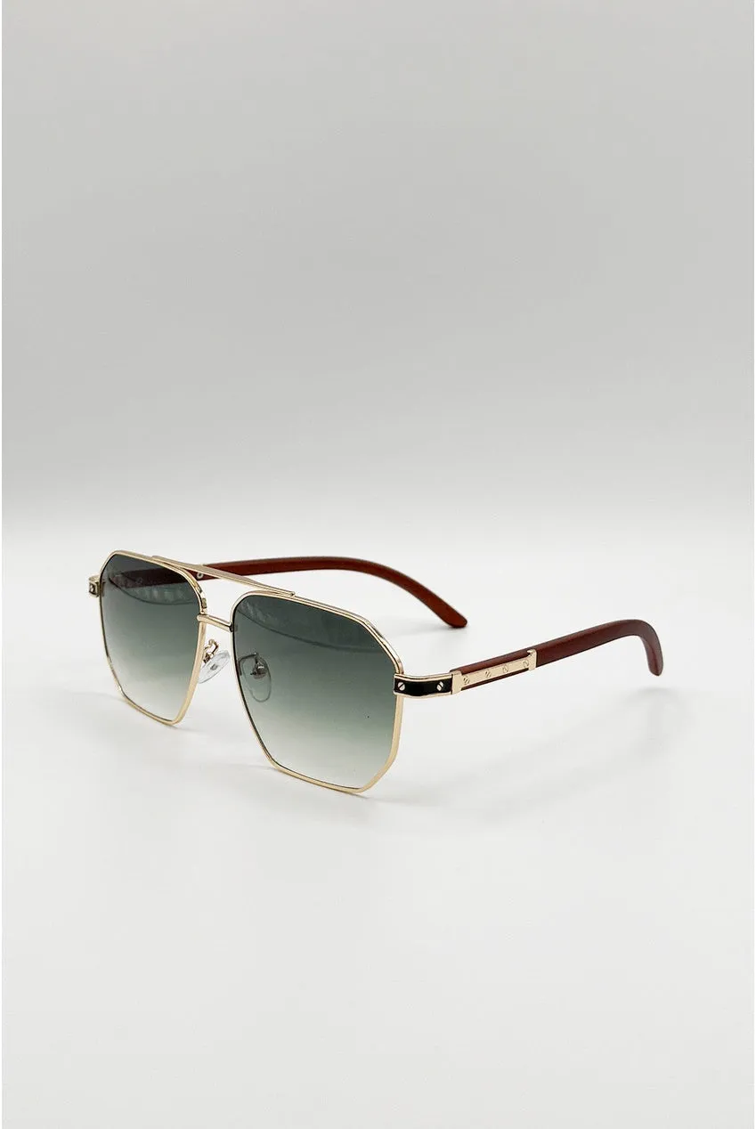 SVNX Retro Square occhiali da sole verdi navigator