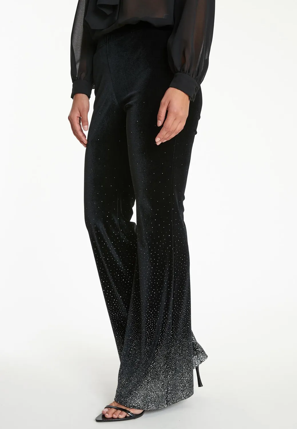 Ana Alcazar Tahila pantaloni velluto svasati glitter