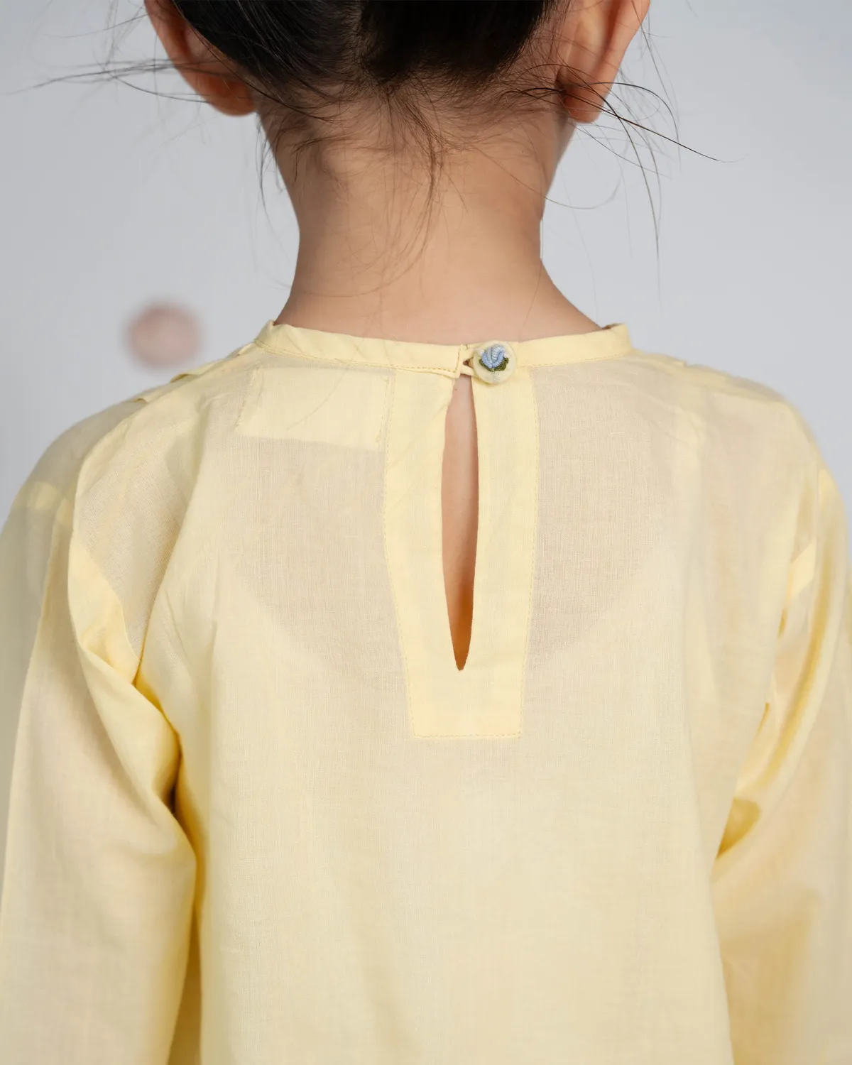 Our Dve Sunny abito bimba giallo cotone