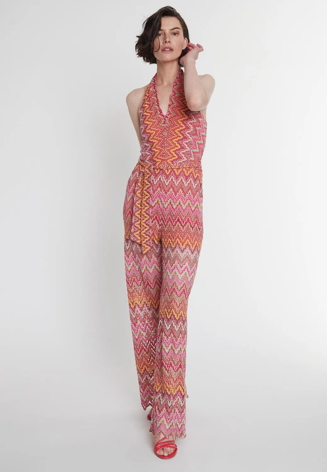 Ana Alcazar 70's Polly tuta intera rosa halter