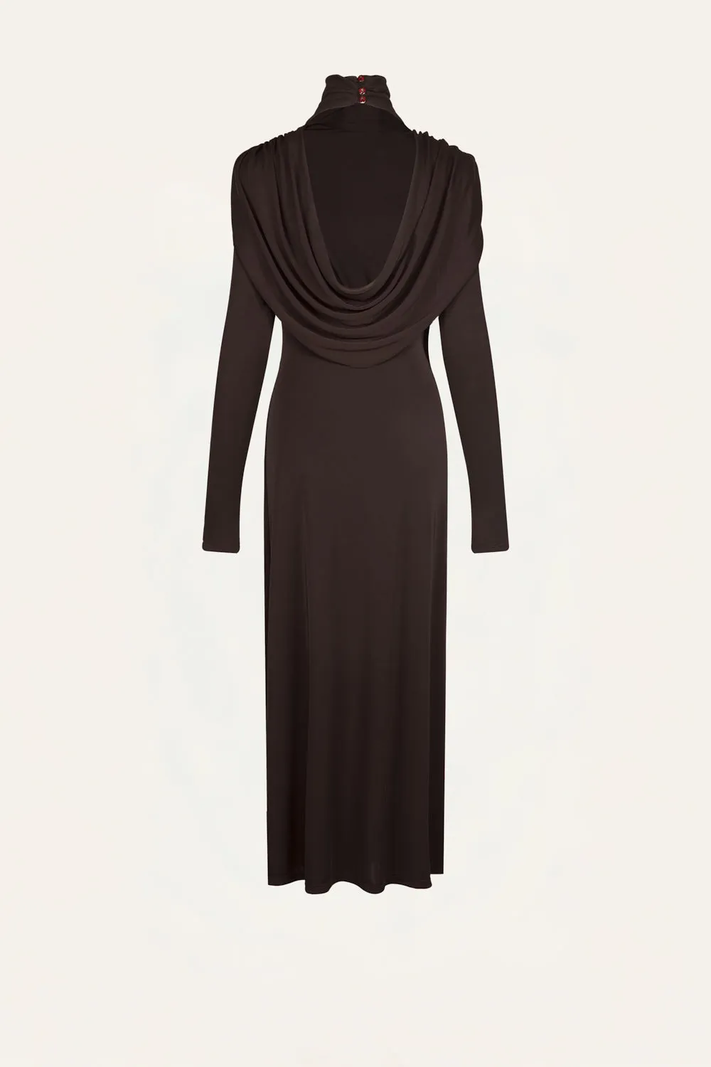 Johanna Ortiz Bloom Secret abito cioccolato jersey 95cm