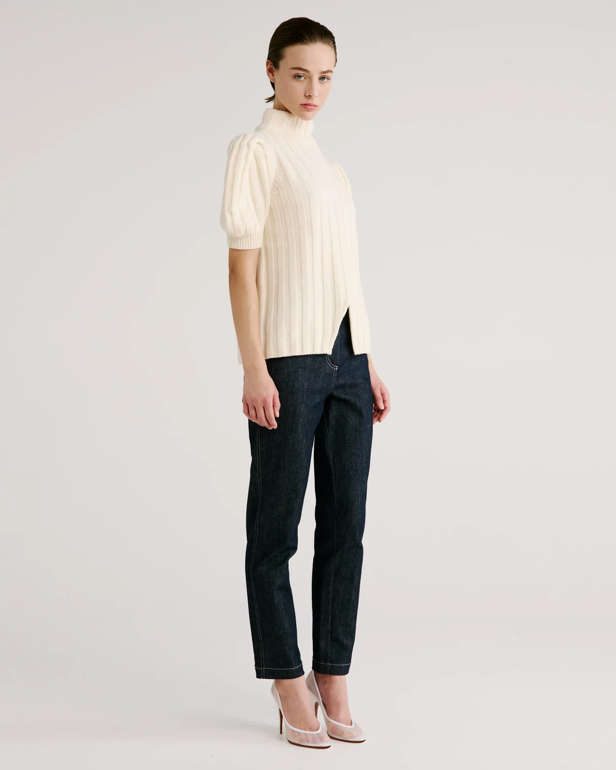 Violante Nessi Riley maglia avorio lana merino