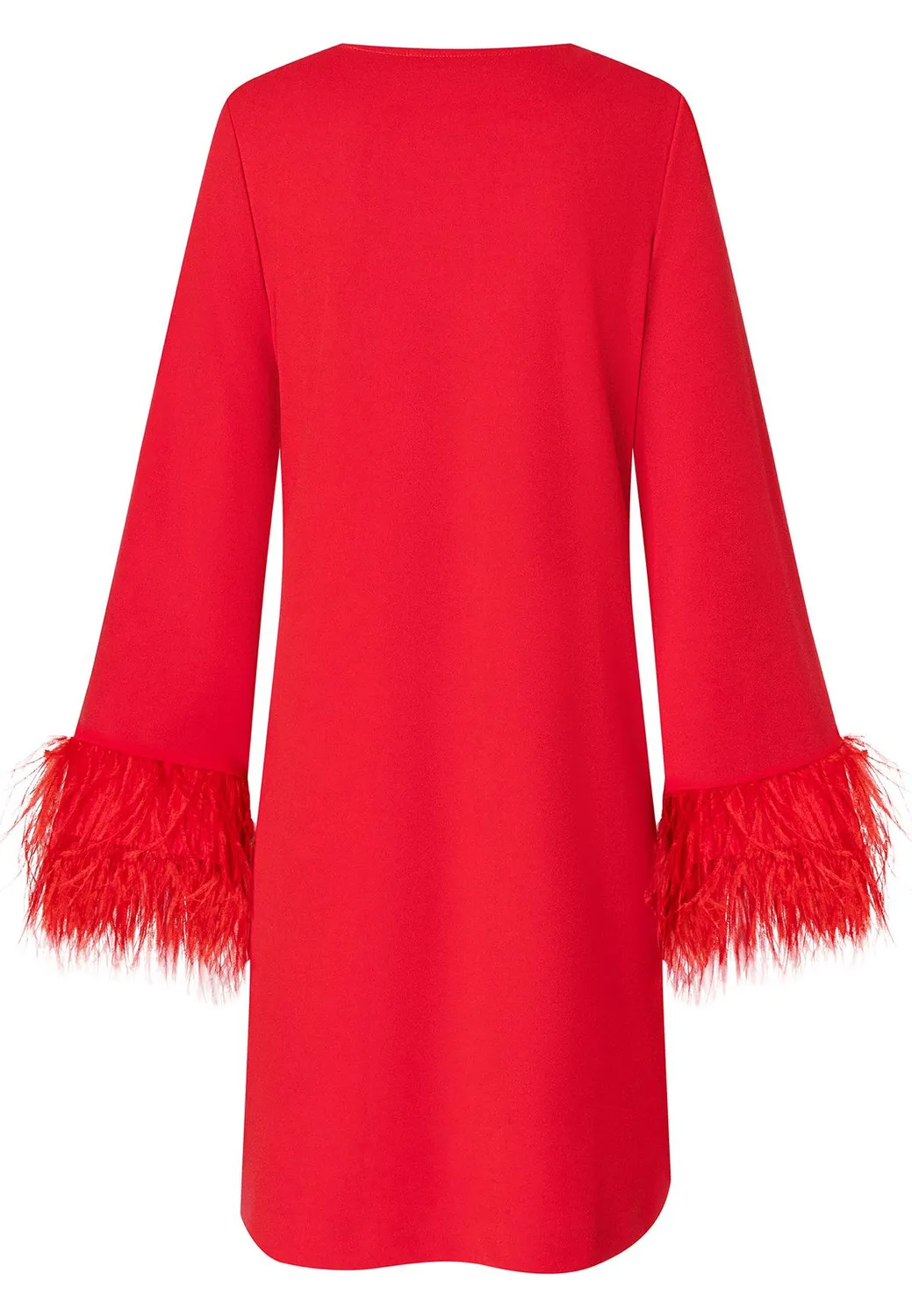 Ana Alcazar Okoro abito cocktail rosso piume