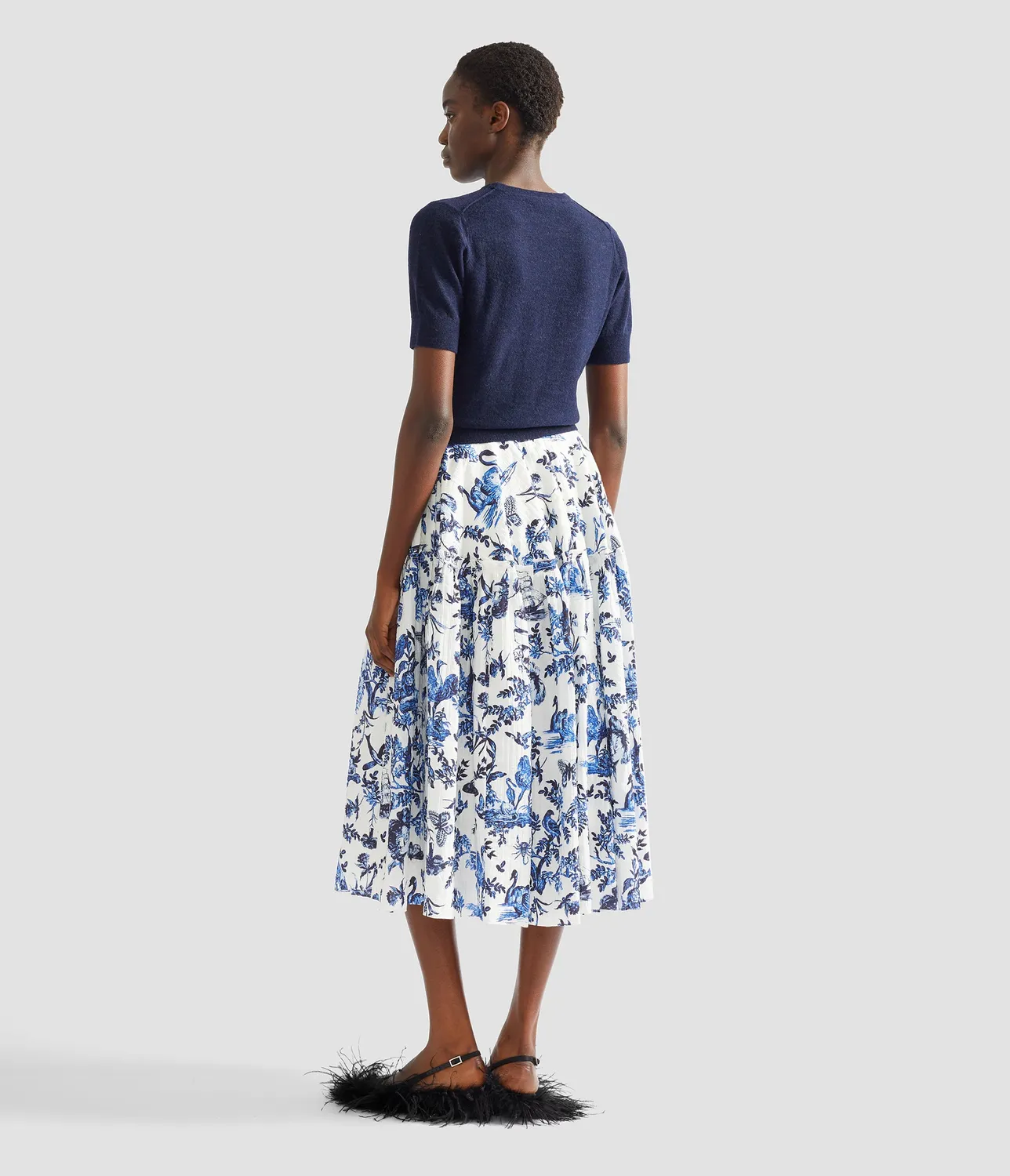 Erdem Alpaca Blend maglione maniche corte pizzo