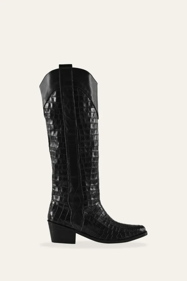 Johanna Ortiz Country Boho Boot stivali pelle nero